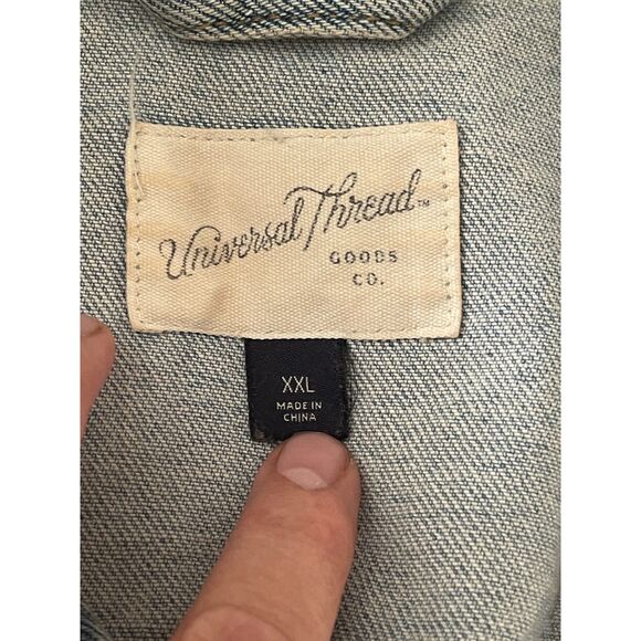 Vintage Universal Thread Jean Jacket Vest Y2K 90s Denim Button Front Size XXL - Picture 3 of 8